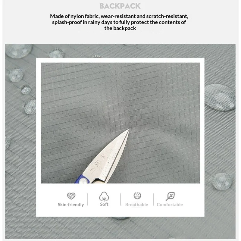 Foldable Hiking Backpack Lightweight Portable Travel Daypack for Outdoor Cycling Sports - Grey