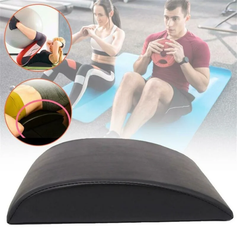 Portable AB Crunch Pad Sit Up Support Cushion Core Training Mat Ergonomic Back Support Fitness Equipment - Black  /  Yellow