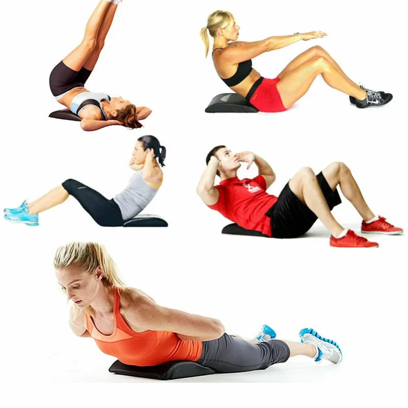Portable AB Crunch Pad Sit Up Support Cushion Core Training Mat Ergonomic Back Support Fitness Equipment - Black  /  Yellow