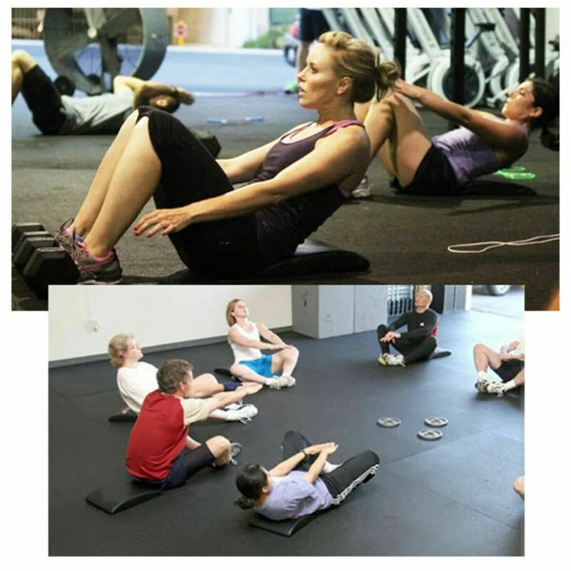 Portable AB Crunch Pad Sit Up Support Cushion Core Training Mat Ergonomic Back Support Fitness Equipment - Black  /  Yellow