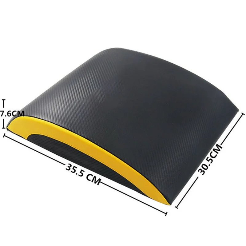 Portable AB Crunch Pad Sit Up Support Cushion Core Training Mat Ergonomic Back Support Fitness Equipment - Black  /  Yellow
