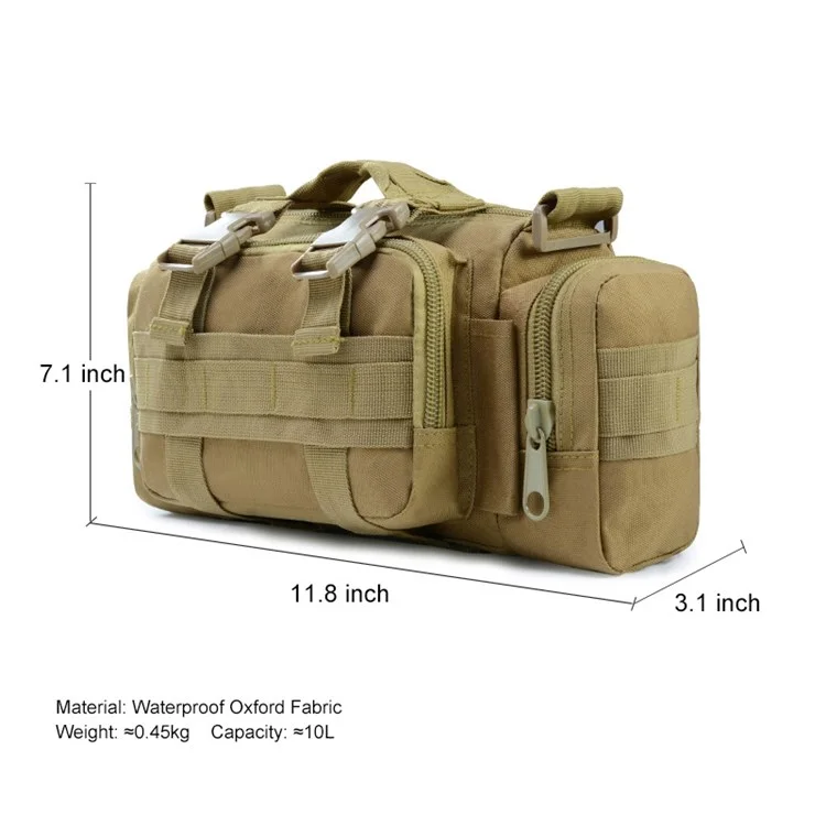 JSM J008 10L Sports Outdoor Waist Pack Molle Tactical Sling Bag Waterproof Hiking Fanny Pack