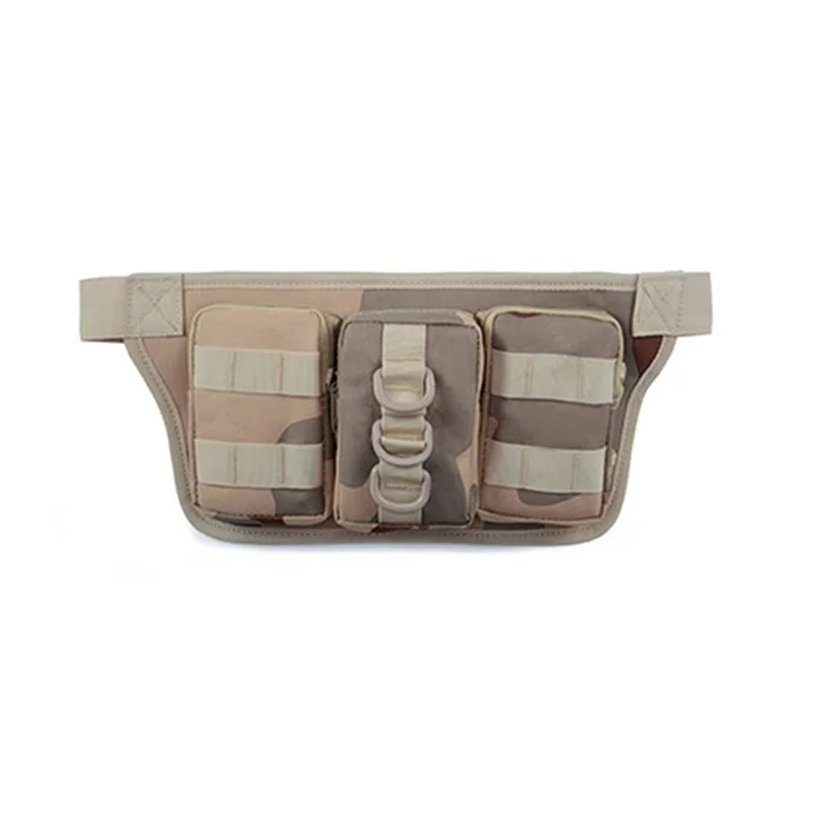 JSM J010 2L Tactical Fanny Pack Waterproof Military Molle Waist Bag for Hiking Camping Fishing - Desert Camouflage