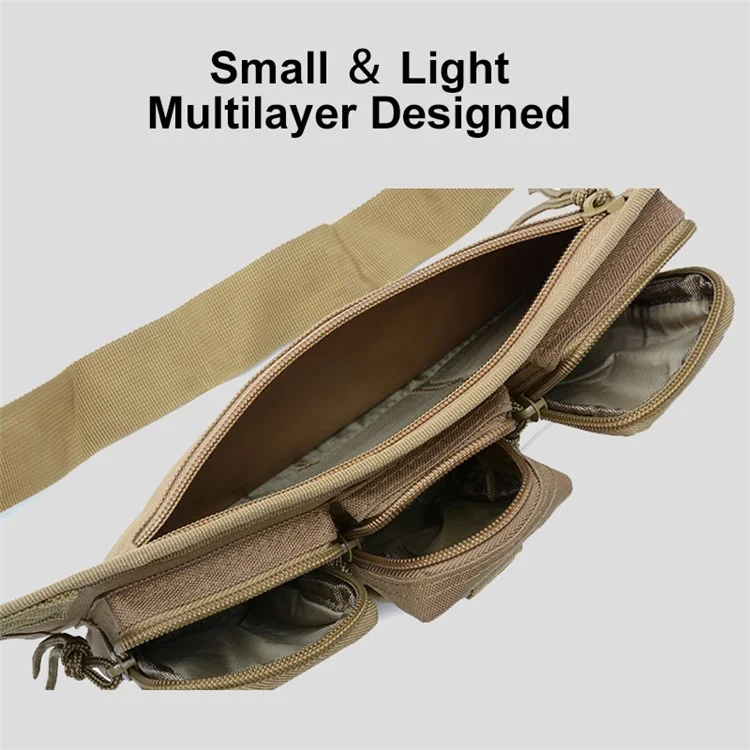 JSM J010 2L Tactical Fanny Pack Waterproof Military Molle Waist Bag for Hiking Camping Fishing - Desert Camouflage