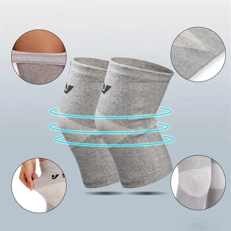 1Pc Breathable Knee Sleeve Elastic Bamboo Charcoal Knee Brace Support Pad Cover Knee Protector - S