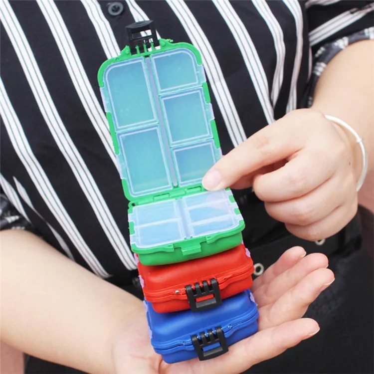 10 Compartments Fishing Lure Box Bait Storage Case Fishing Tackle Storage Tray Hooks Organizer - Black