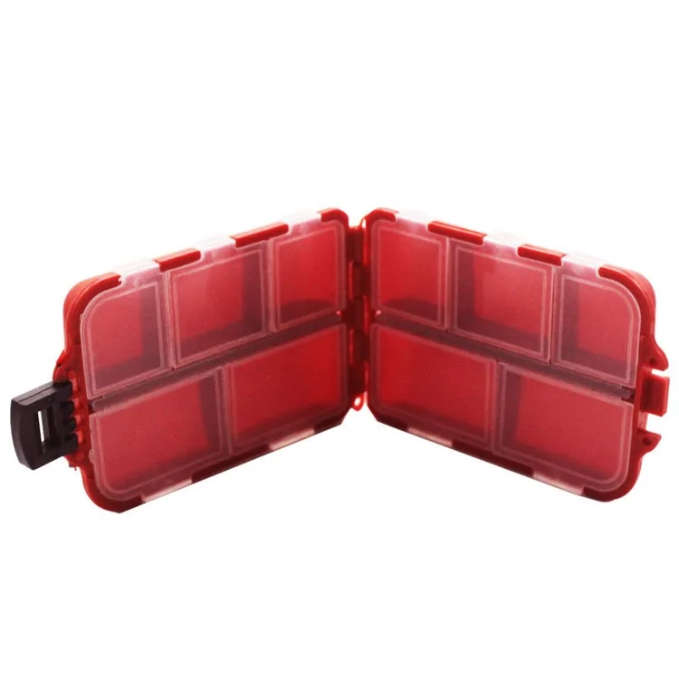 10 Compartments Fishing Lure Box Bait Storage Case Fishing Tackle Storage Tray Hooks Organizer - Black