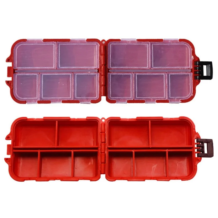 10 Compartments Fishing Lure Box Bait Storage Case Fishing Tackle Storage Tray Hooks Organizer - Black