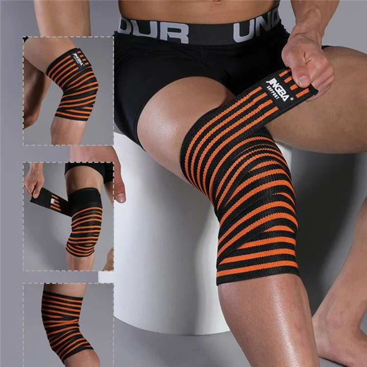 JINGBA SUPPORT 8324C Sports Knee Brace Knee Compression Sleeve Elastic Nylon + Spandex Knee Protection Cover for Deep Squat - Orange