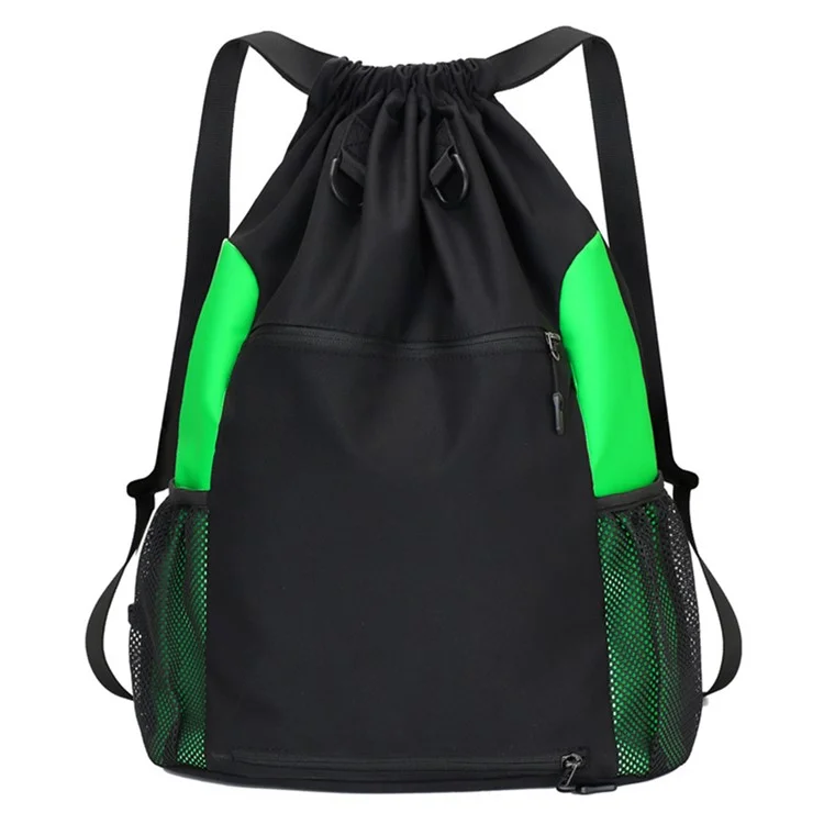 TAIDING Z16 Mochila con cordón de nailon Baloncesto Bolsa de almacenamiento Hombros Bolsa de cuerdas Mochila con cordón - Verde