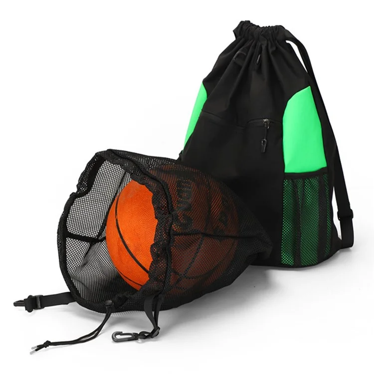 TAIDING Z16 Mochila con cordón de nailon Baloncesto Bolsa de almacenamiento Hombros Bolsa de cuerdas Mochila con cordón - Verde