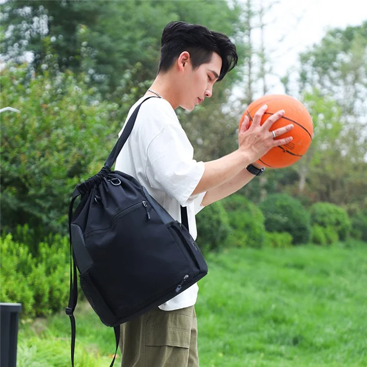 TAIDING Z16 Mochila con cordón de nailon Baloncesto Bolsa de almacenamiento Hombros Bolsa de cuerdas Mochila con cordón - Verde