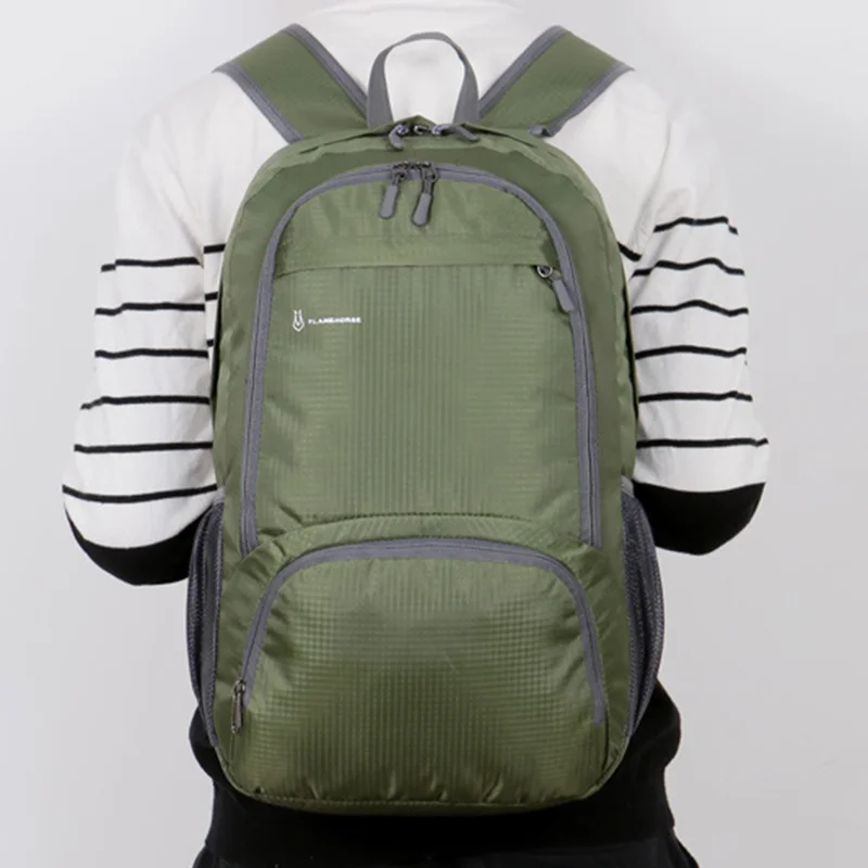 FLAMEHORSE k66 Waterproof Oxford Cloth Backpack Casual Travel Sports Foldable Shoulder Bag - Orange