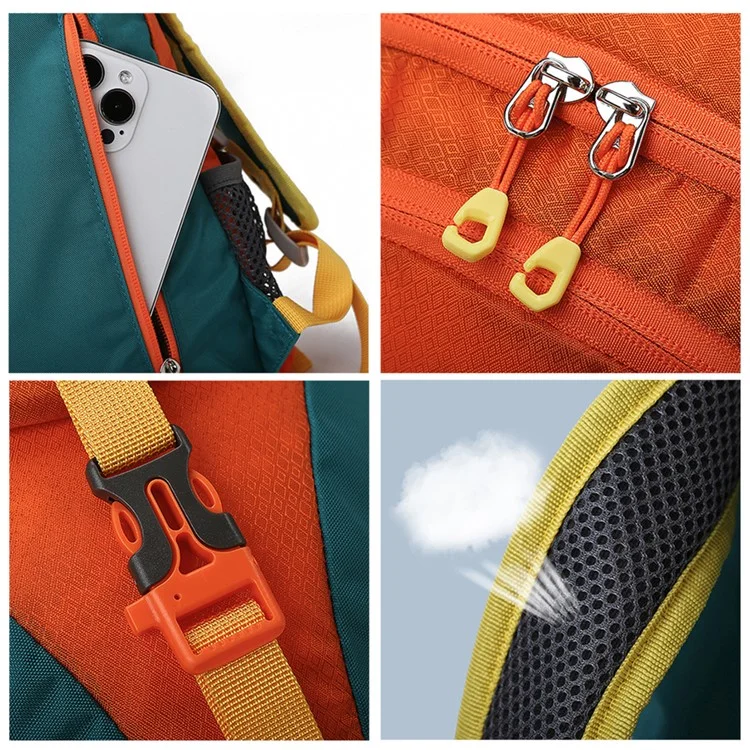 TAIDING 8225 Mochila para Niños y Adolescentes, Mochila de Viaje Escolar Rucksack de Nylon+Poliéster, Bolso de Hombro, Tamaño S - Naranja