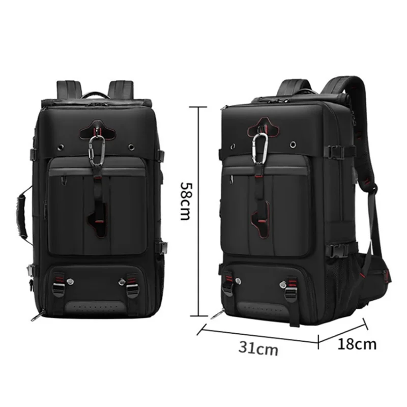 2070 Oxford Cloth+Polyester Waterproof Backpack Hiking Trekking Rucksack with USB Charging Port - Camouflage Black