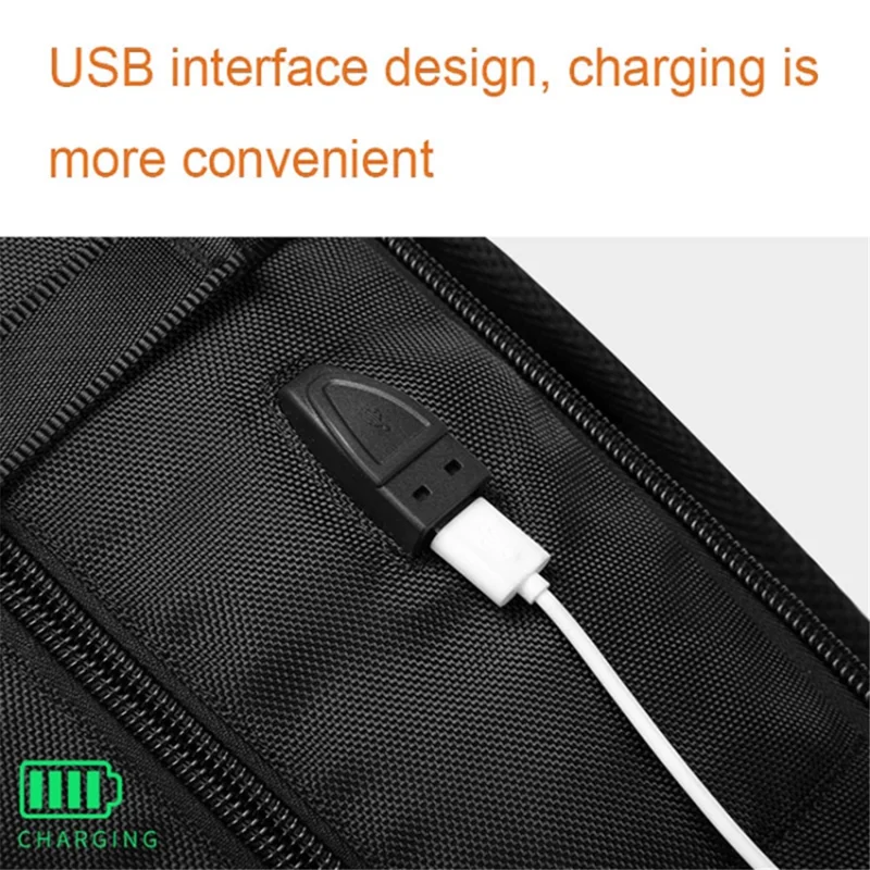 2070 Oxford Cloth+Polyester Waterproof Backpack Hiking Trekking Rucksack with USB Charging Port - Camouflage Black