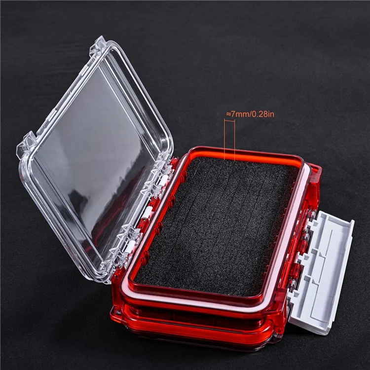 LEO 28237 Fishing Tackle Boxes Waterproof Hooks Storage Organizer Transparent PC Lure Fishing Box - Red
