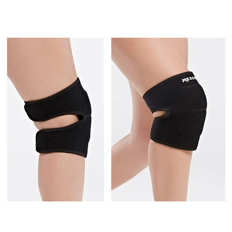 REXCHI HX08 1Pc Men Women Sports Knee Brace Breathable Compression Knee Sleeve - Black / S