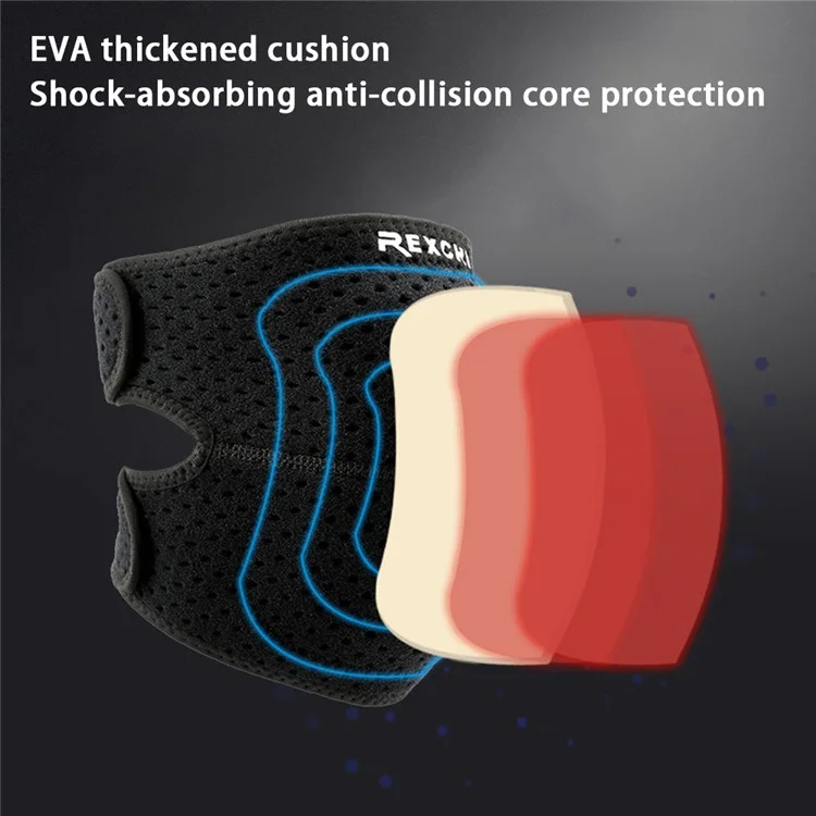 REXCHI HX08 1Pc Men Women Sports Knee Brace Breathable Compression Knee Sleeve - Nero / S