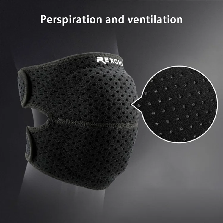 REXCHI HX08 1Pc Men Women Sports Knee Brace Breathable Compression Knee Sleeve - Black / S