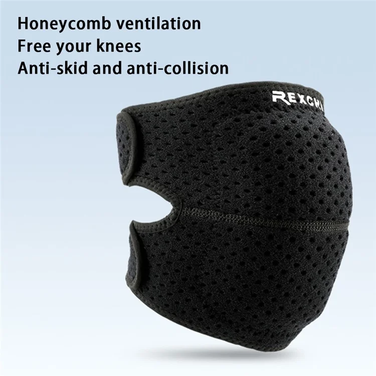 Rexchi Hx08 1pc Hommes Femmes Sporte le Genou Atteinte de Compression Respirante Manche de Genou - Noir / S