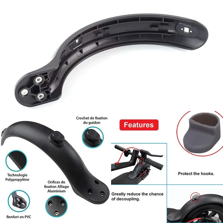 For Xiaomi Mijia M365 Pro Electric Scooter Fenders Rear Mudguard Kit Scooter Replace Parts Accessories - Black