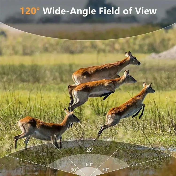 PR8000 Caméra de Chasse Extérieure 8K WiFi 60MP Ultra HD Vision Nocturne Pistage Animalier Caméra Compact de Poche