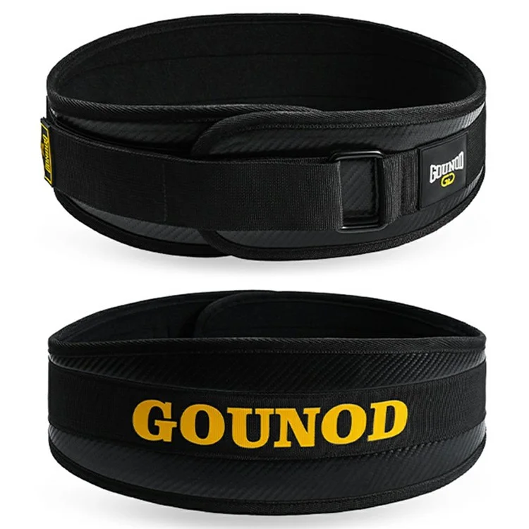 GOUNOD HY025 Ceinture de levage de poids pour hommes et femmes Powerlifting Squat Deadlift Bande de support de taille - Noir S