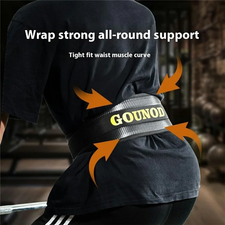GOUNOD HY025 Ceinture de levage de poids pour hommes et femmes Powerlifting Squat Deadlift Bande de support de taille - Noir S