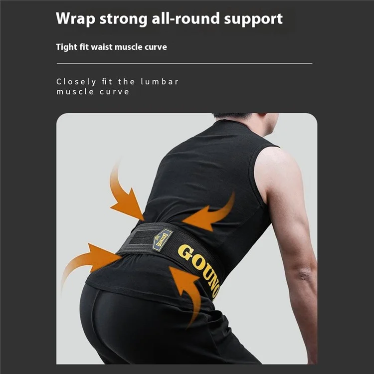 GOUNOD HY021 Ceinture de Musculation Support Lombaire pour Haltérophilie Squat Soulevé de Terre - Noir S