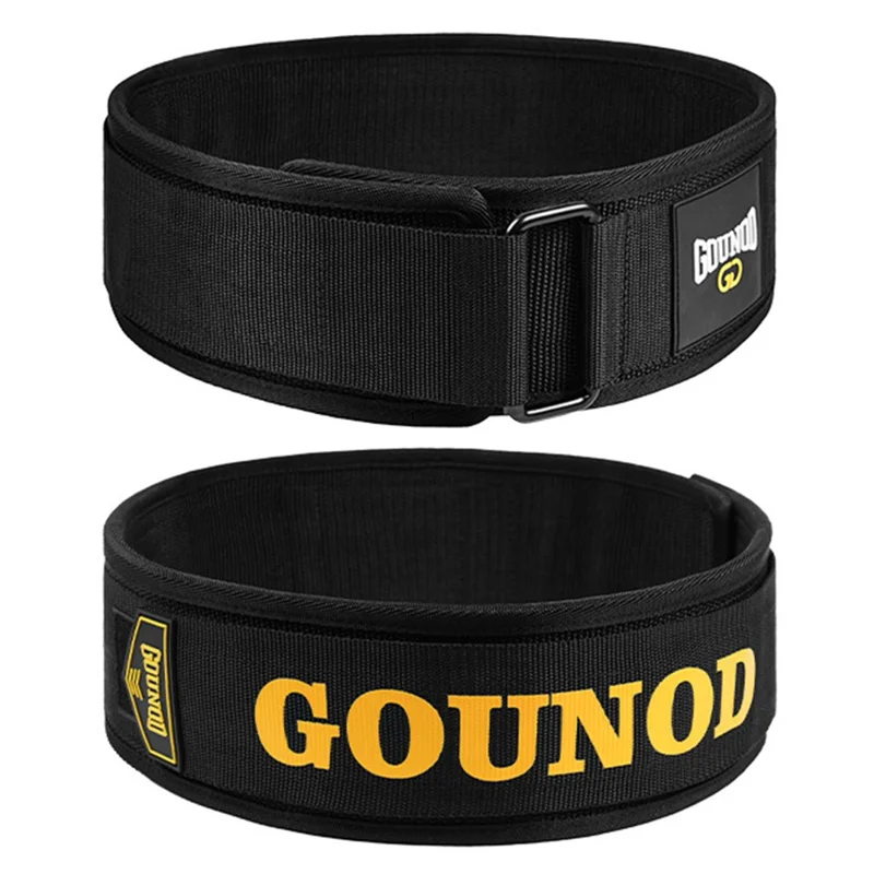 GOUNOD HY021 Weight Lifting Belt Powerlifting Back Support Squat Deadlift Lumbar Brace - Black XL
