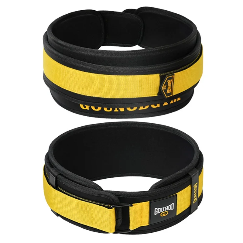 GOUNOD HY023 Weight Lifting Belt Waist Support Brace for Fitness Outdoor Sports Training Protection - Black / S