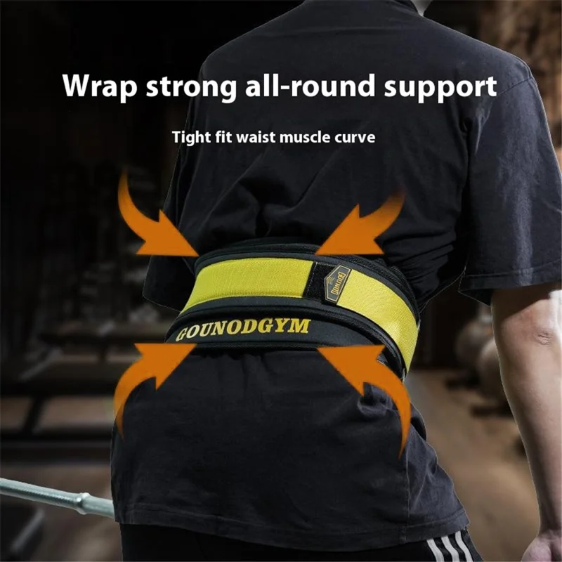 GOUNOD HY023 Weight Lifting Belt Waist Support Brace for Fitness Outdoor Sports Training Protection - Black / S
