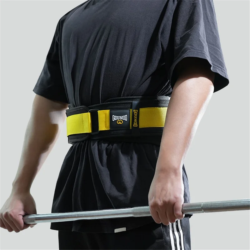GOUNOD HY023 Weight Lifting Belt Waist Support Brace for Fitness Outdoor Sports Training Protection - Black / S