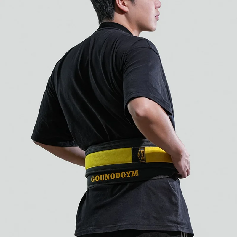 GOUNOD HY023 Weight Lifting Belt Waist Support Brace for Fitness Outdoor Sports Training Protection - Black / S