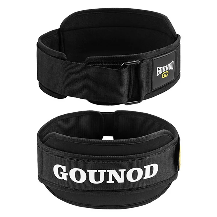 GOUNOD HY022 Ceinture de levage de poids Squat Soulevé de terre Support dorsal Équipement de musculation - Noir / S