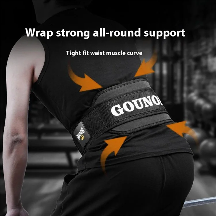 GOUNOD HY022 Ceinture de levage de poids Squat Soulevé de terre Support dorsal Équipement de musculation - Noir / S