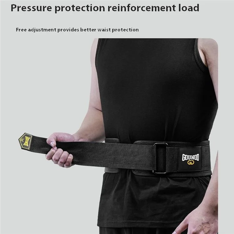 GOUNOD HY022 Ceinture de levage de poids Squat Soulevé de terre Support dorsal Équipement de musculation - Noir / S