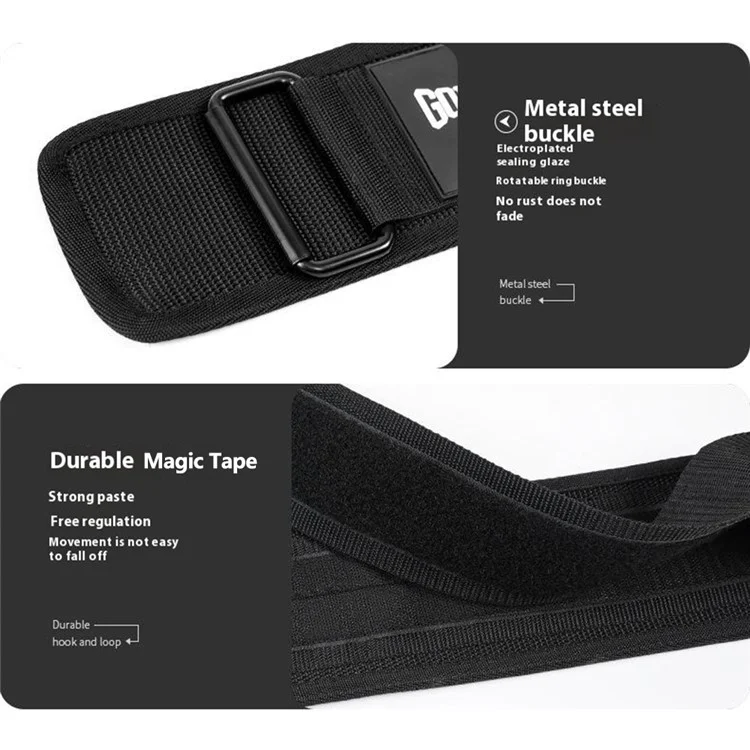 GOUNOD HY022 Ceinture de levage de poids Squat Soulevé de terre Support dorsal Équipement de musculation - Noir / S