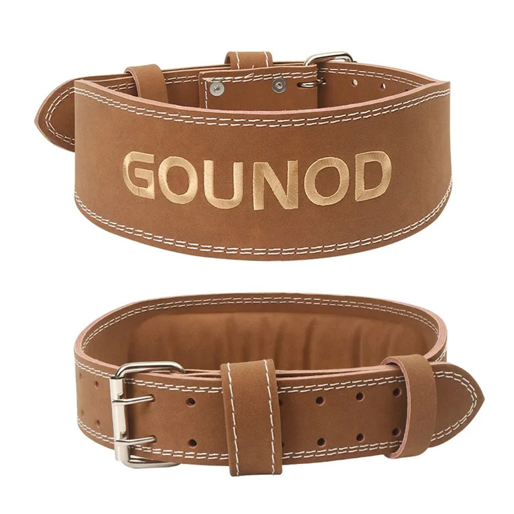 GOUNOD HY036 Ceinture de musculation en cuir PU mat - Support lombaire pour Squat, Deadlift et Powerlifting, Taille S - Marron