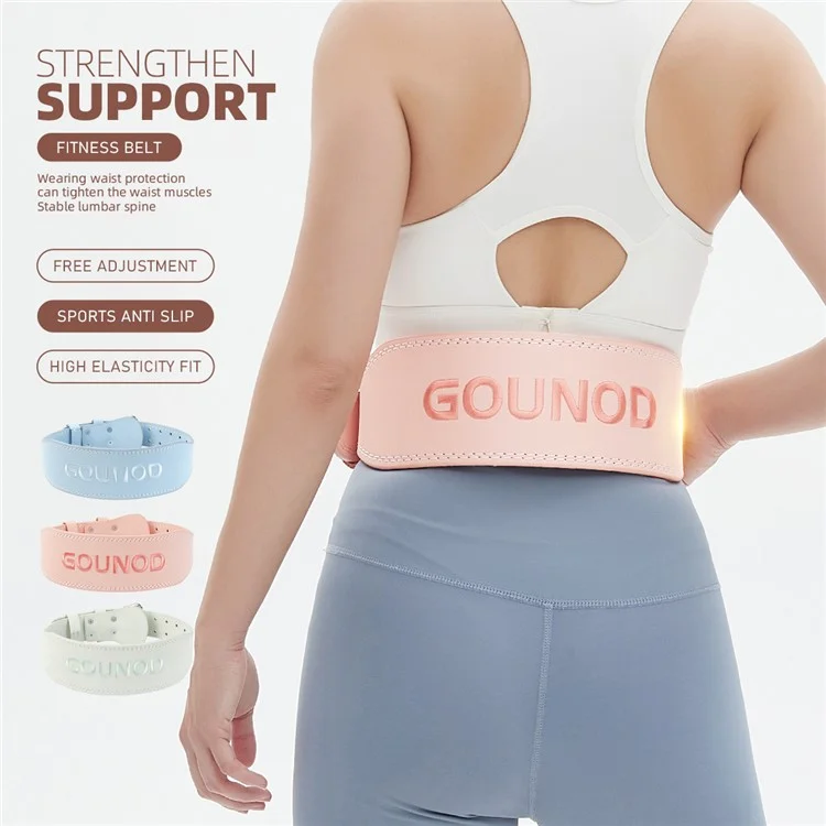 GOUNOD HY036 Ceinture de musculation en cuir PU mat - Support lombaire pour Squat, Deadlift et Powerlifting, Taille S - Marron