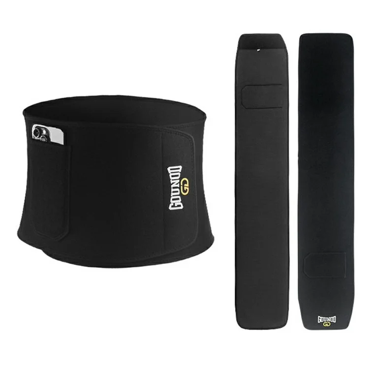 GOUNOD HY007 Cinto de Cintura Ajustável Faixa de Suor Suporte de Treinador Abdominal para Fitness - Preto M