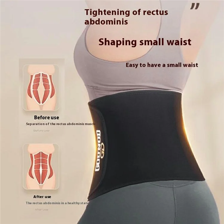 GOUNOD HY007 Cinto de Cintura Ajustável Faixa de Suor Suporte de Treinador Abdominal para Fitness - Preto M
