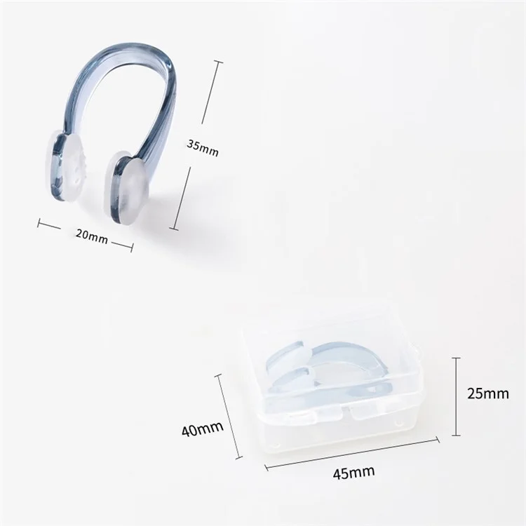 Pour Enfants Adultes Clip Nasal de Sécurité Anti-Étouffement Design 3D pour Entraînement en Piscine avec Boîte de Rangement - Bleu