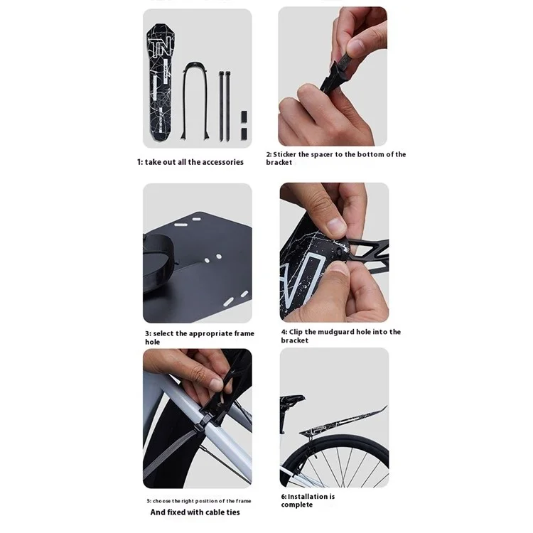ENLEE Bike Fender Universal Rear Fork Mudguard Road Bike Rear Wheel Splash Guard MGH Fender - Style B