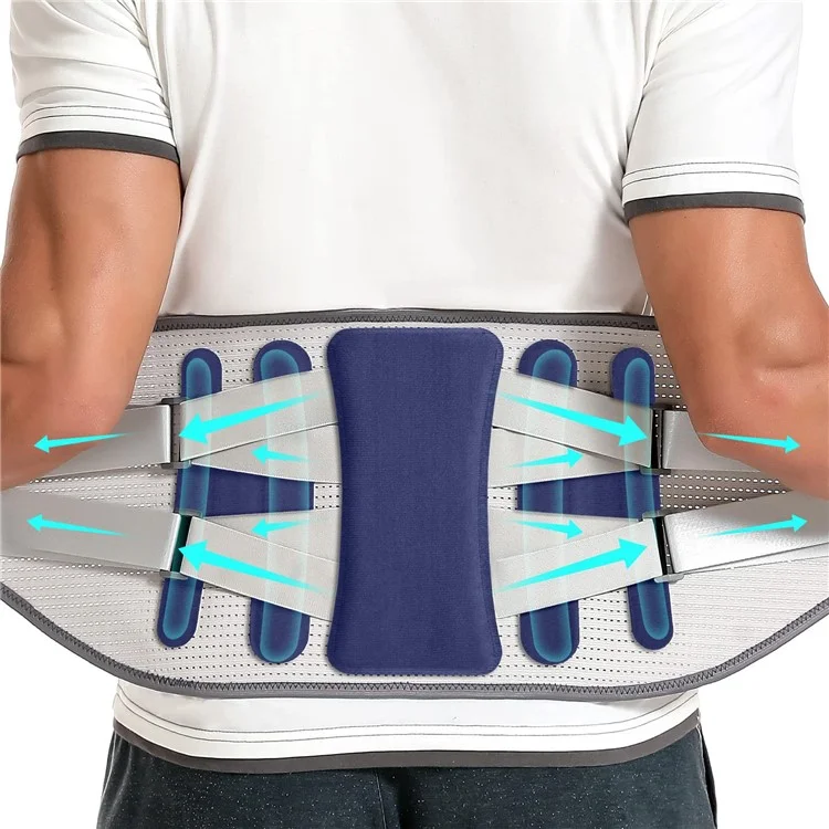 YF-YD042 Größe 2XL Thermisch gepresstes Stahlplatten-Sportgürtel für Erwachsene Fitness Basketball Kreuzheben Rückenstützband - Blau