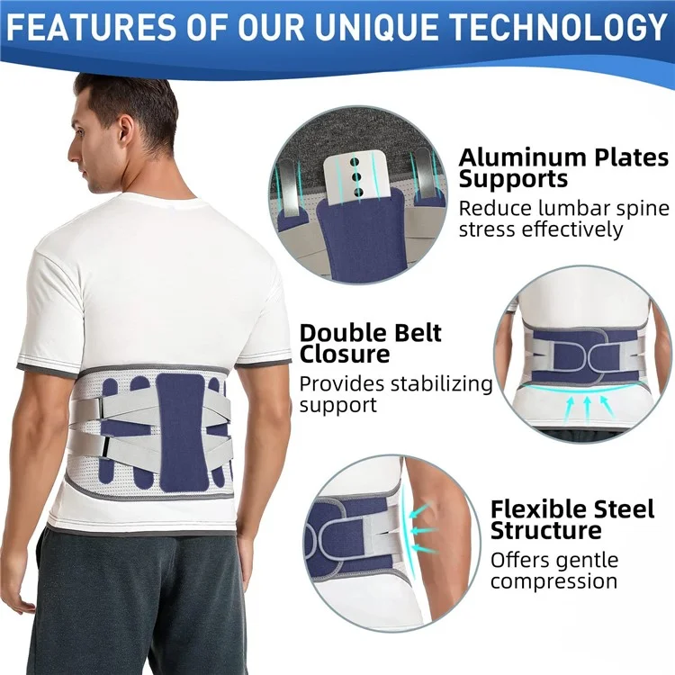 YF-YD042 Größe 2XL Thermisch gepresstes Stahlplatten-Sportgürtel für Erwachsene Fitness Basketball Kreuzheben Rückenstützband - Blau