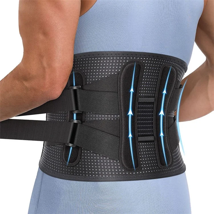 YF-YD028 Bande de Soutien Lombaire Fitness Musculation Randonnée Respirante Fine Été Ceinture de Maintien Lombaire - Noir / S