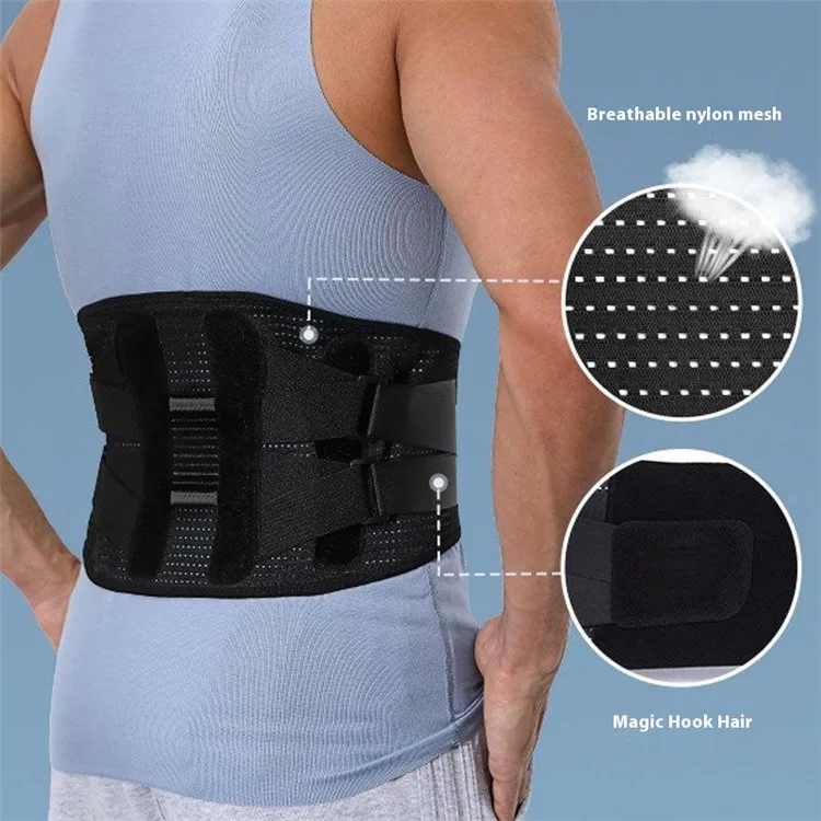 YF-YD028 Bande de Soutien Lombaire Fitness Musculation Randonnée Respirante Fine Été Ceinture de Maintien Lombaire - Noir / S