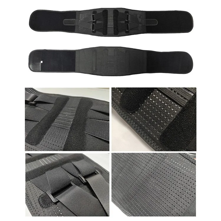 YF-YD028 Bande de Soutien Lombaire Fitness Musculation Randonnée Respirante Fine Été Ceinture de Maintien Lombaire - Noir / S